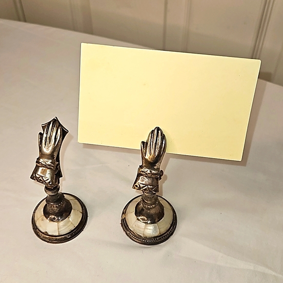 Vintage Letter Hand Note Clip Silver Plate Mother of Pearl Paris 1889 Berkeley - Picture 11 of 12